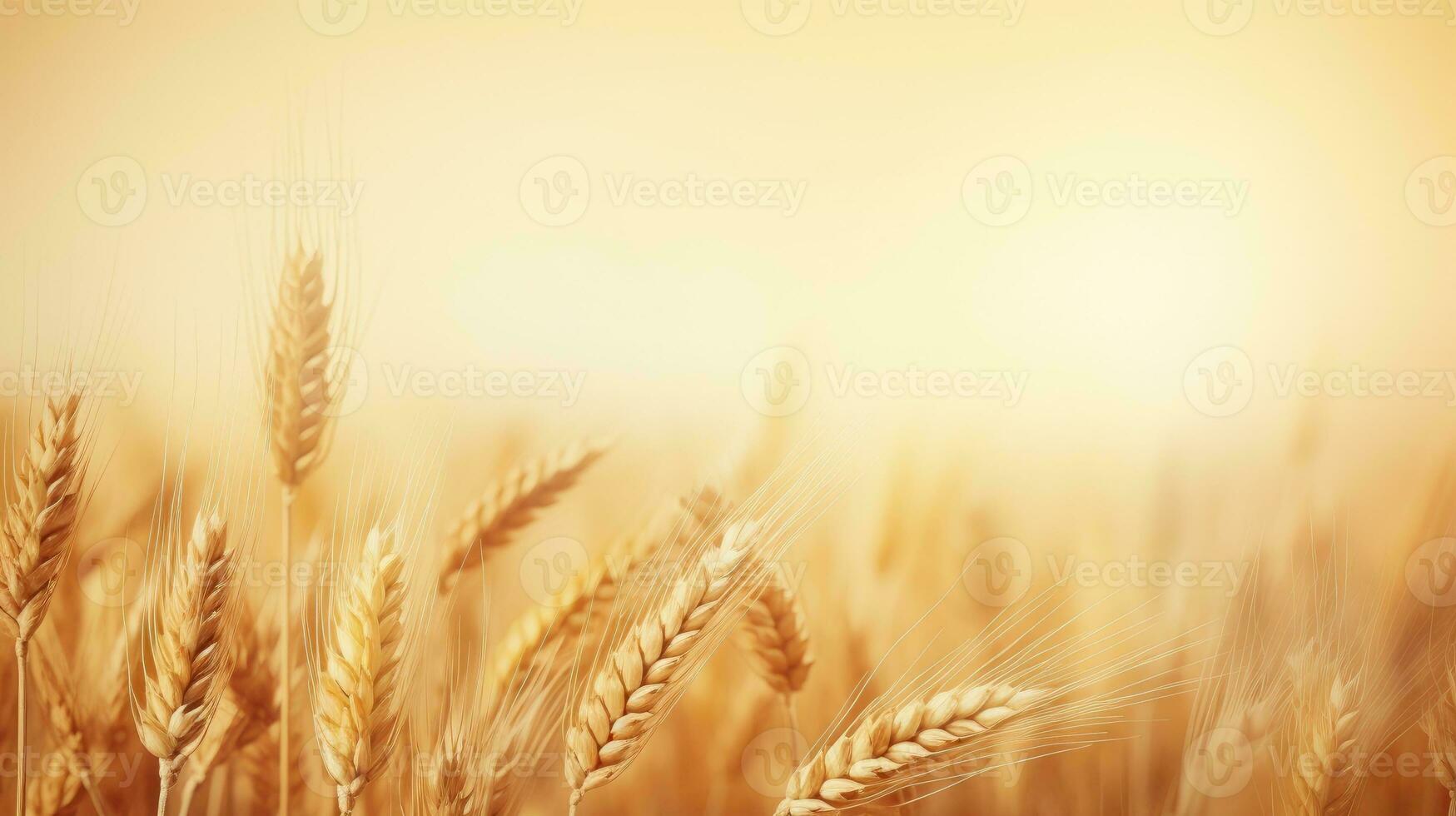 Wheat field. Web banner with copy space. Generative AI photo