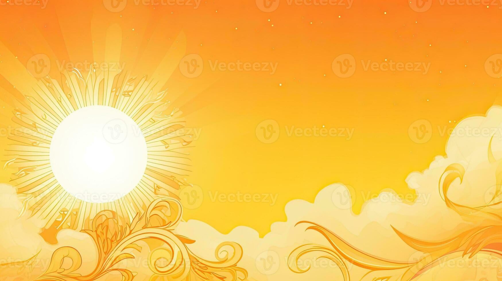 Sun shine. Web banner with copy space. Generative AI photo