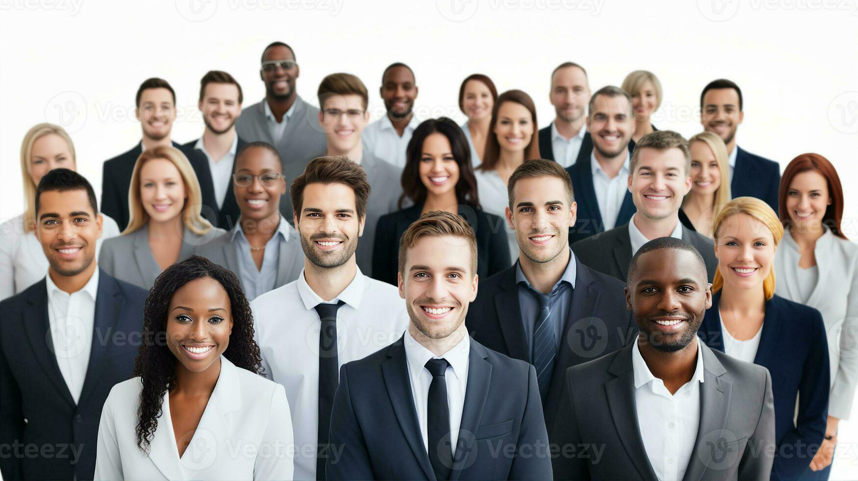 Group of happy diverse business people, professional career, office team. Generative AI photo