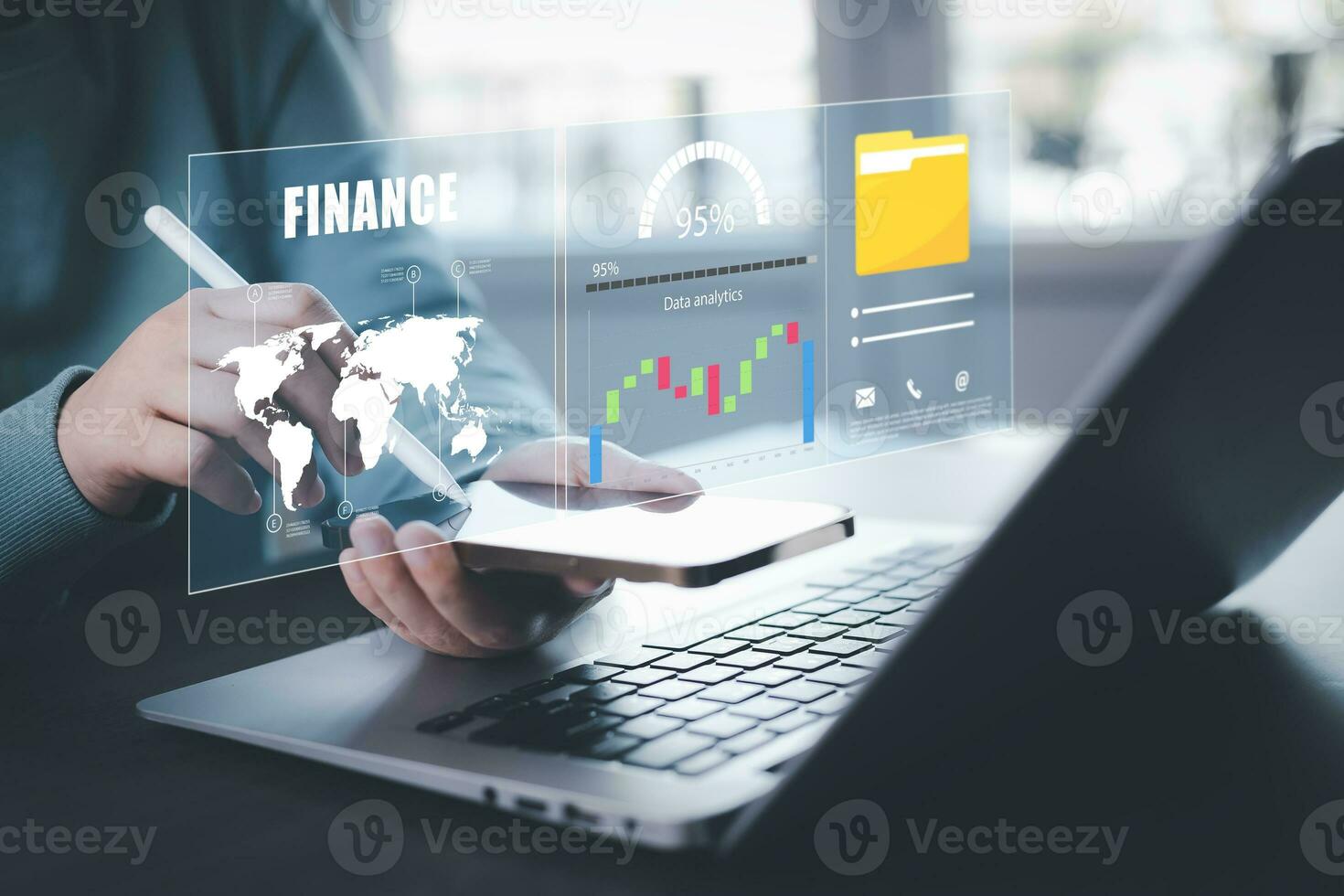 Working Data Analytics and Data Finance Systems and Metrics connected to corporate strategy database for Finance, Intelligence,  Business Analytics with Key Performance Indicators, social network photo