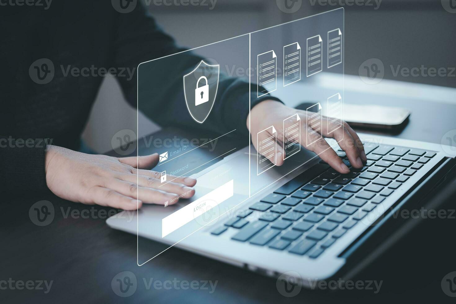 Cyber security systems, data protection, Computer programmers using modern computers with digital padlocks and cyber security networks, data encryption, Security with digital technology, safety photo