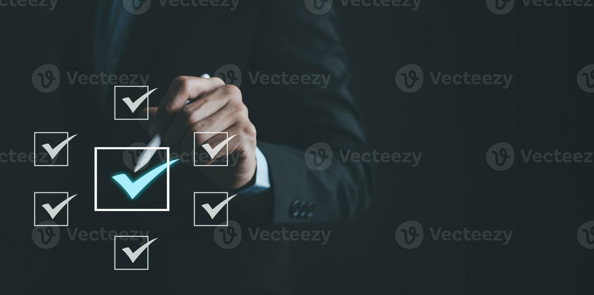 Checklist and clipboard task documentation management Online survey, form checklist by laptop computer, Document Management Checking System, online documentation database and process manage files. photo