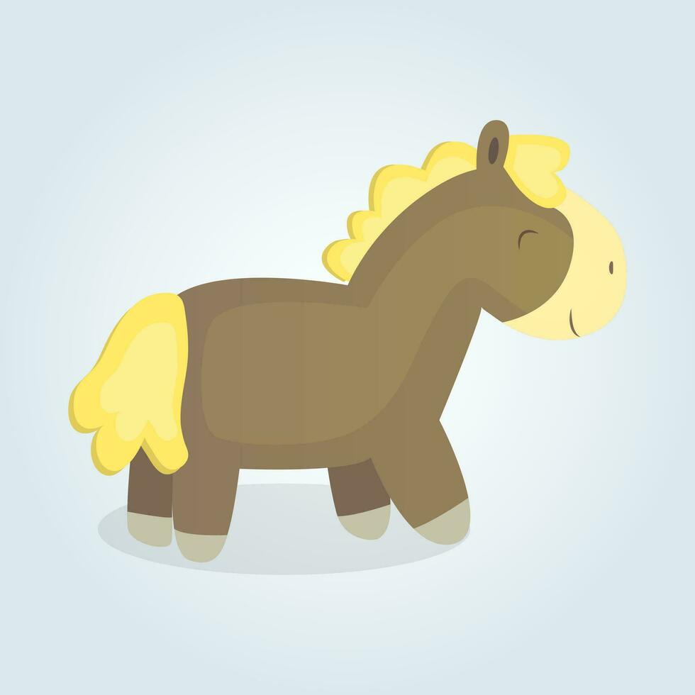 vector ilustración de madera caballo. jugar juguete para niño. linda poni para niños.