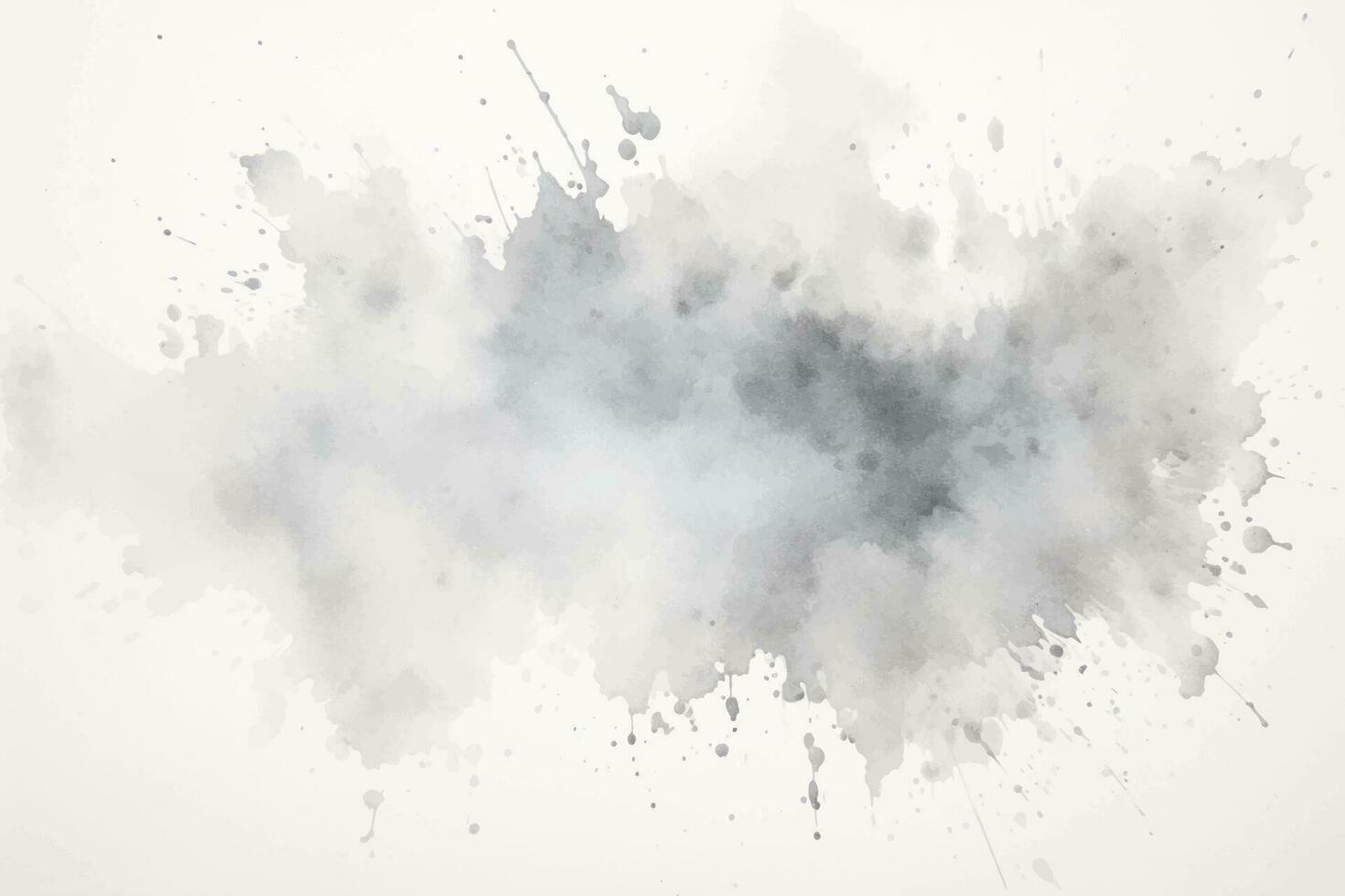 Watercolor abstract splash, spray. Color painting vector texture. Gray background.