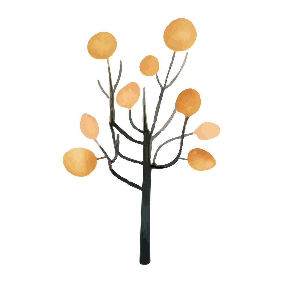linda acuarela árbol. escandinavo vector arboles infantil vector ilustración