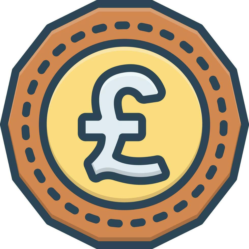 color icon for pound vector