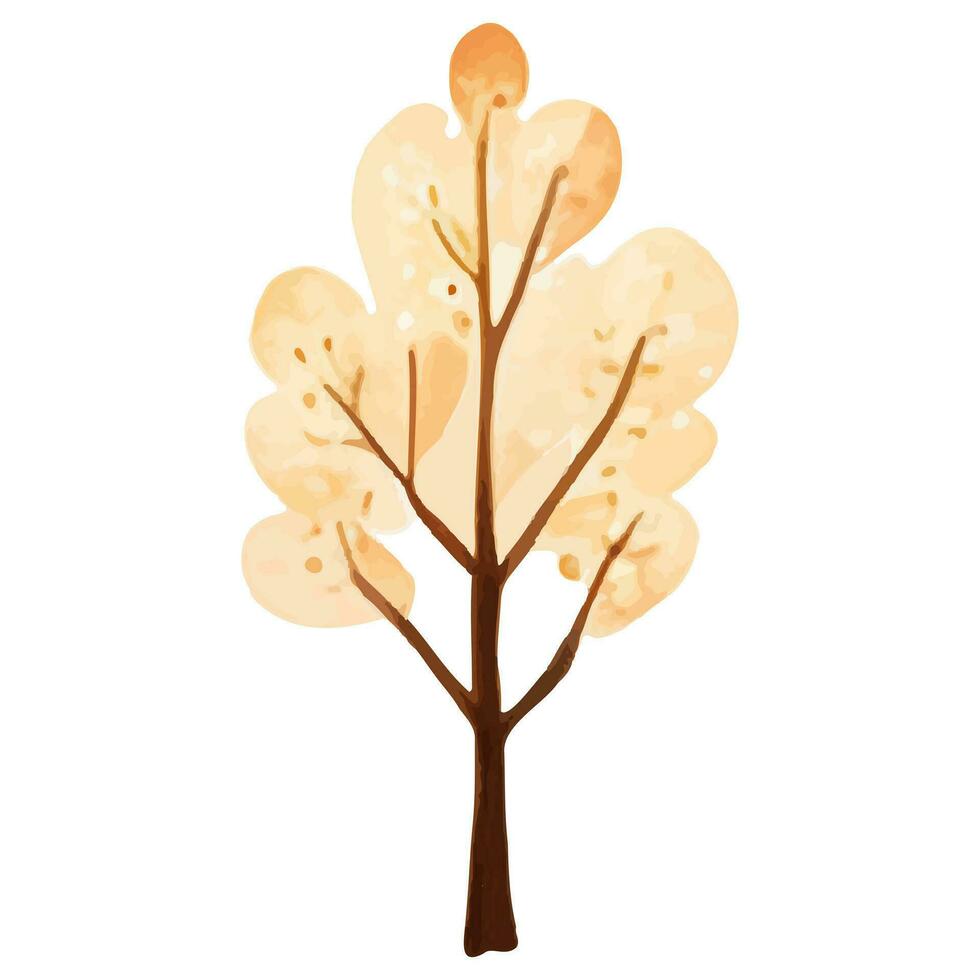 Cute watercolor tree. Scandinavian vector trees. Childish vector illustration