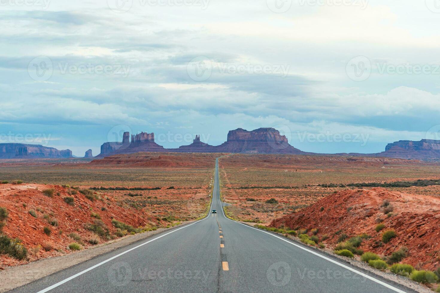 Famous scenic entrance to Monument Valley Navajo Tribal Park in Utah, USA photo