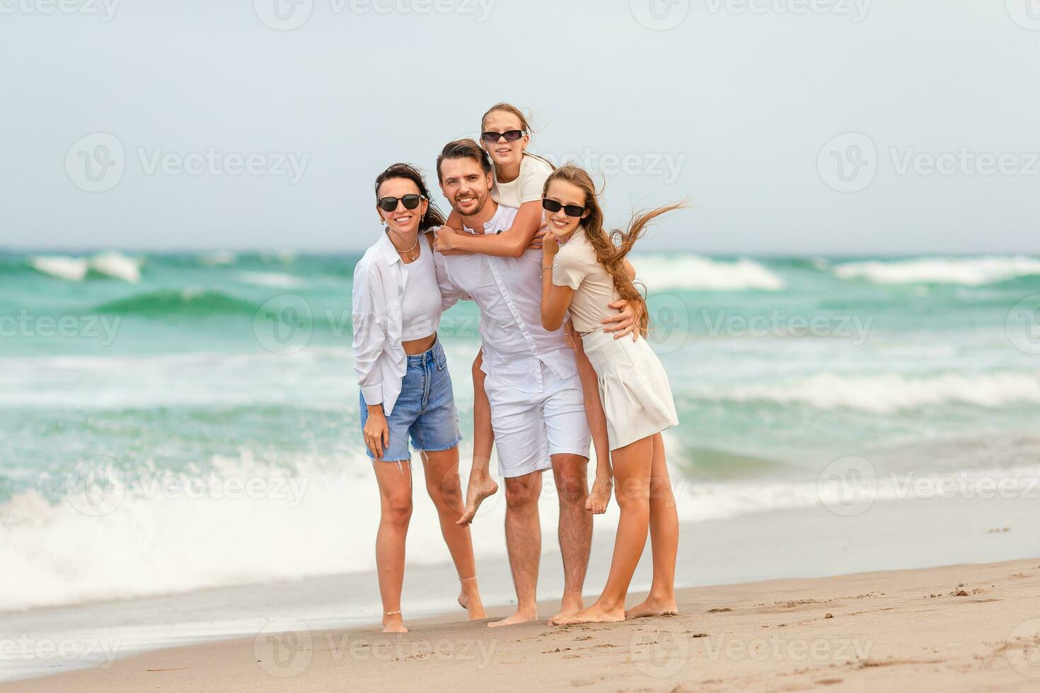 Young family on vacation have a lot of fun photo