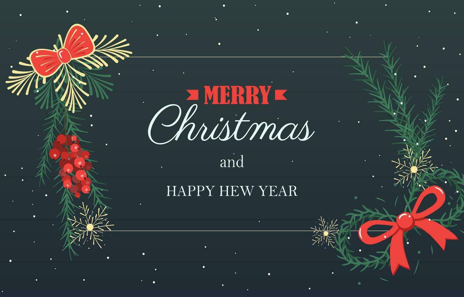 Christmas design, background, poster. Merry Christmas frame with christmas elements. Dark background vector