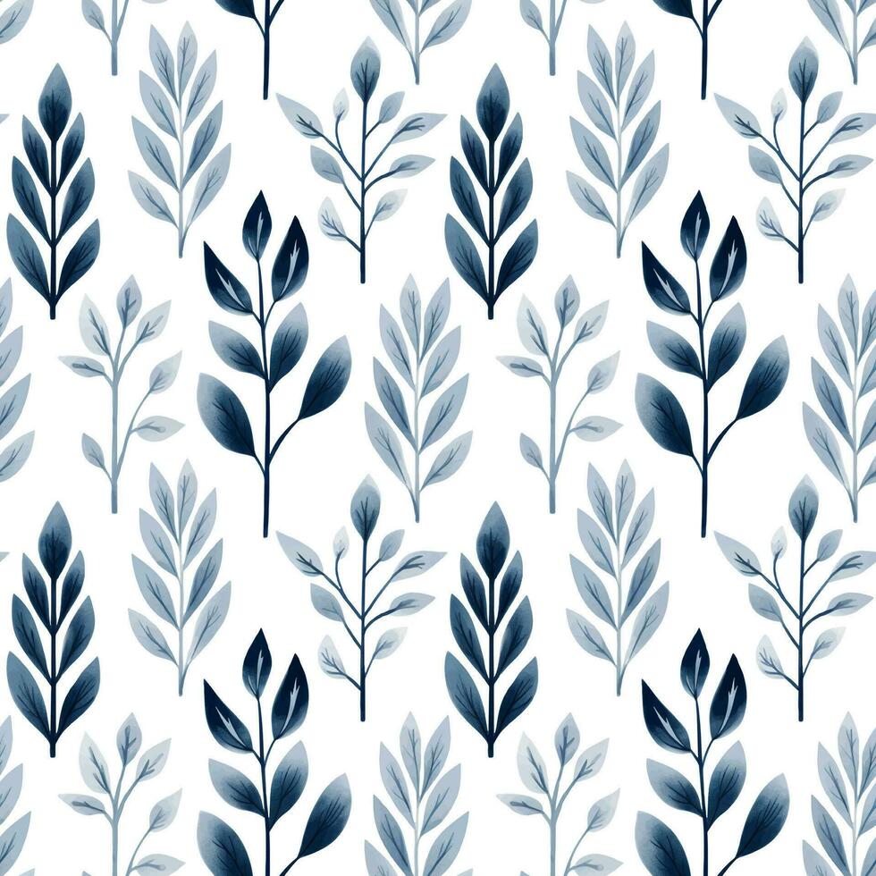 Floral seamless pattern with hand drawn branches, leaves. Vector pattern in the ethnic folklore style.