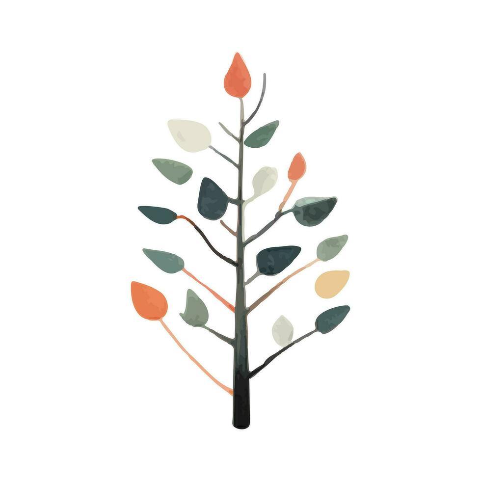 linda acuarela árbol. escandinavo vector arboles infantil vector ilustración