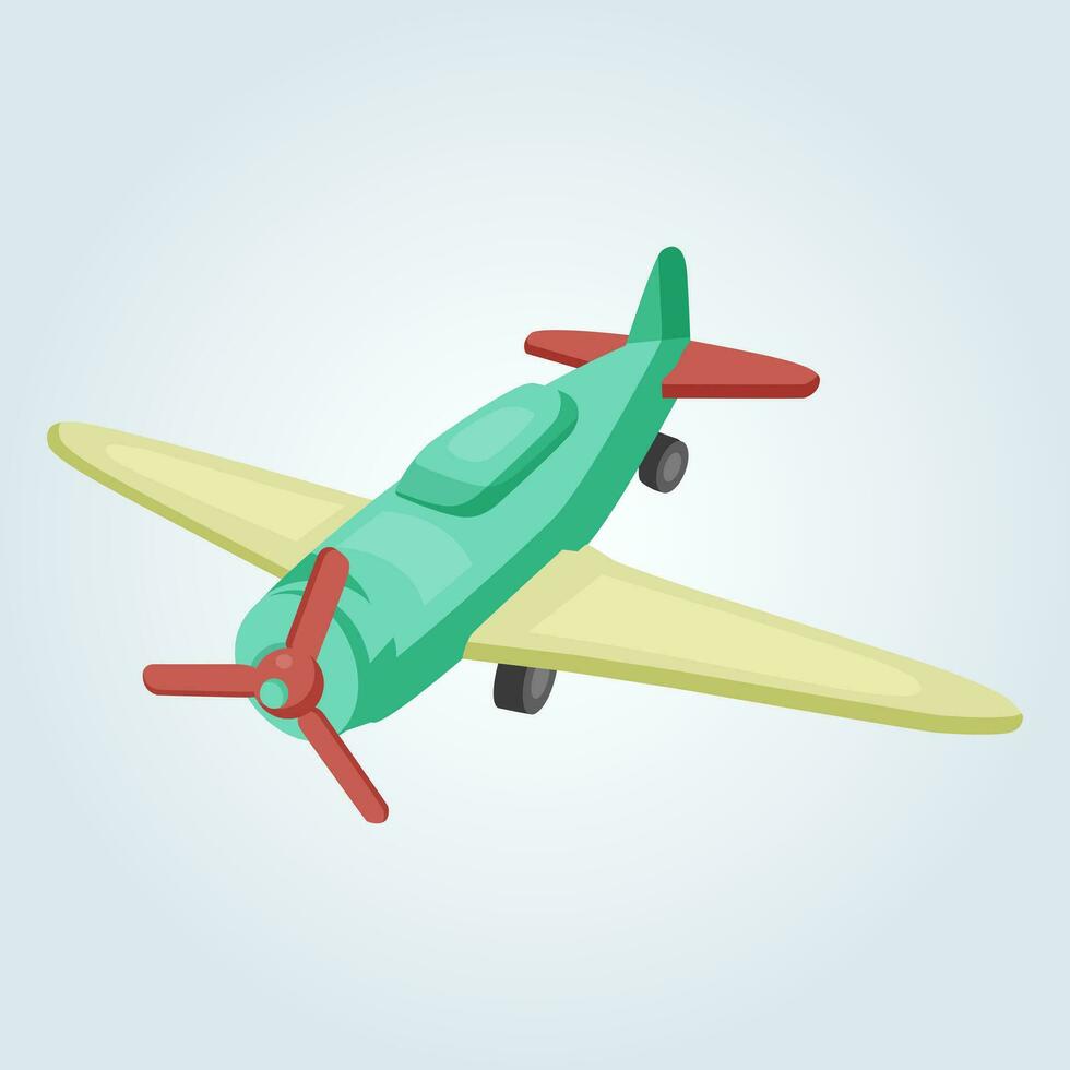 Vector airplane cartoon. Illustration of a cute toy aeroplane.