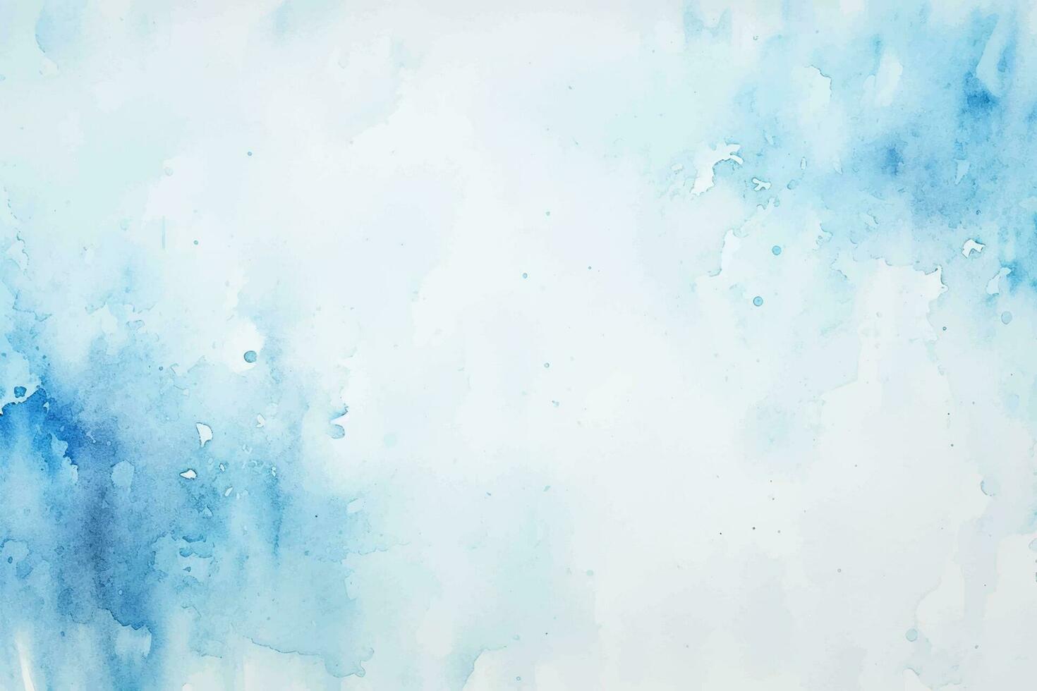 Watercolor abstract splash, spray. Color painting vector texture. Blue background.