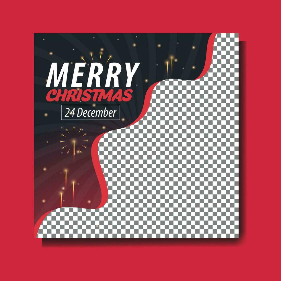 Christmas social media post template design Holiday, new year, xmas and winter festival promotion pro vector banner