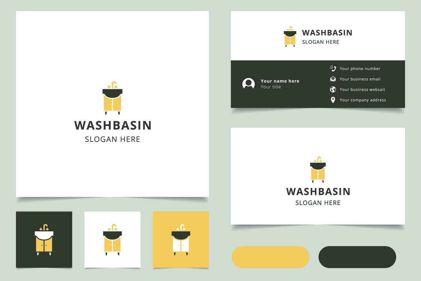 Washbasin logo design with editable slogan. Branding book and business card template. vector