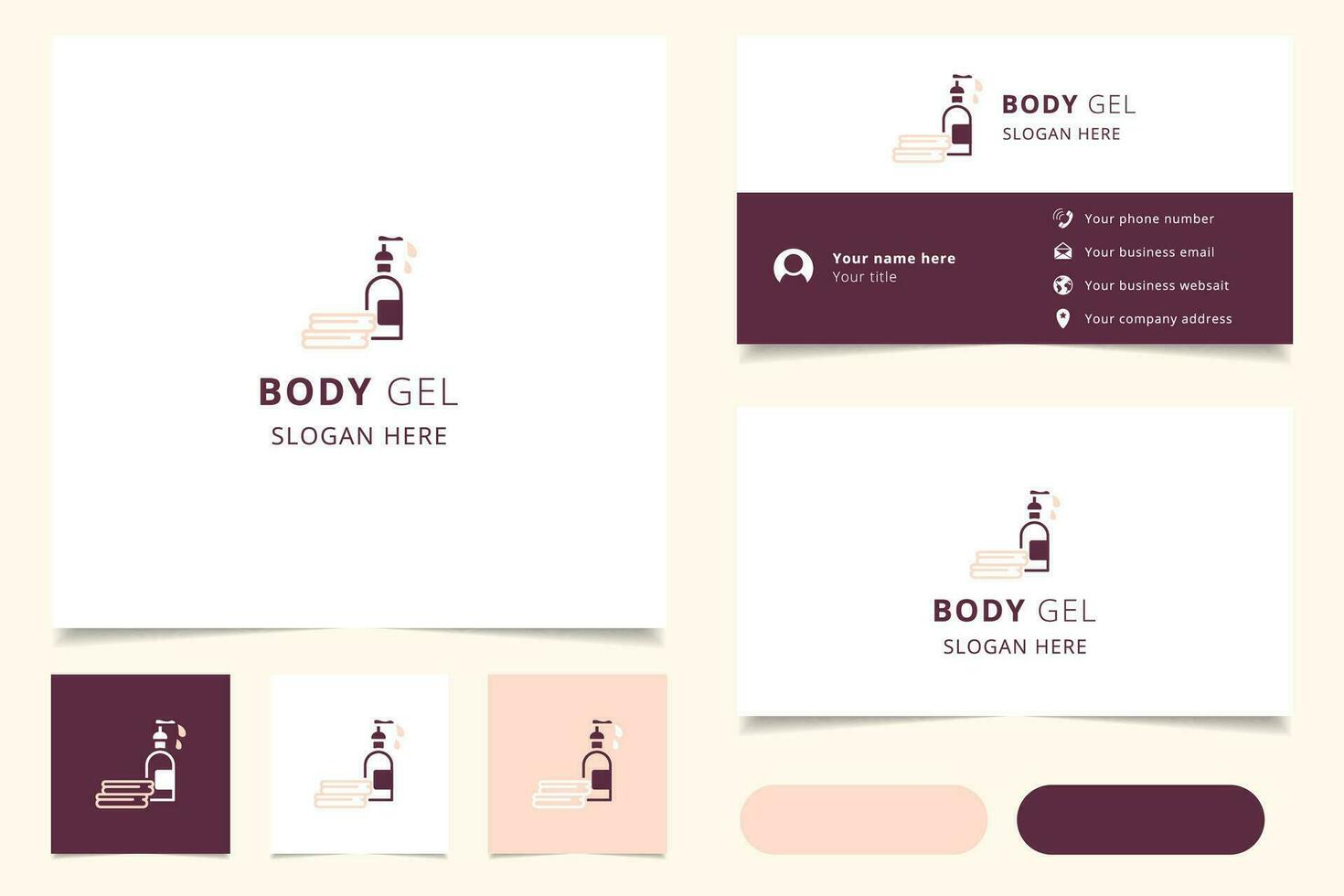 Body gel logo design with editable slogan. Branding book and business card template. vector