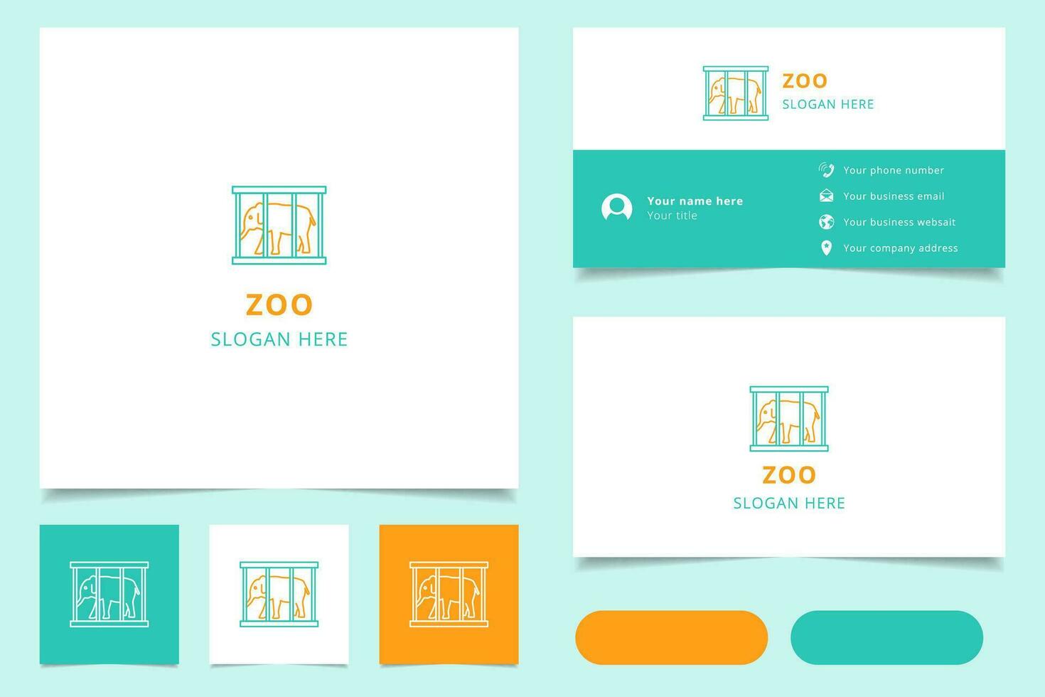 Water park logo design with editable slogan. Branding book and business card template. vector