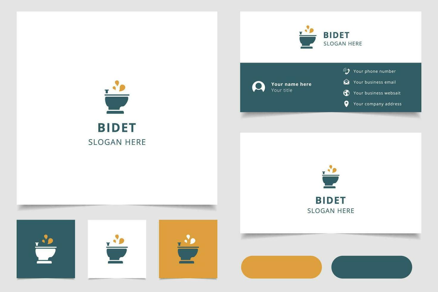 Bidet logo design with editable slogan. Branding book and business card template. vector