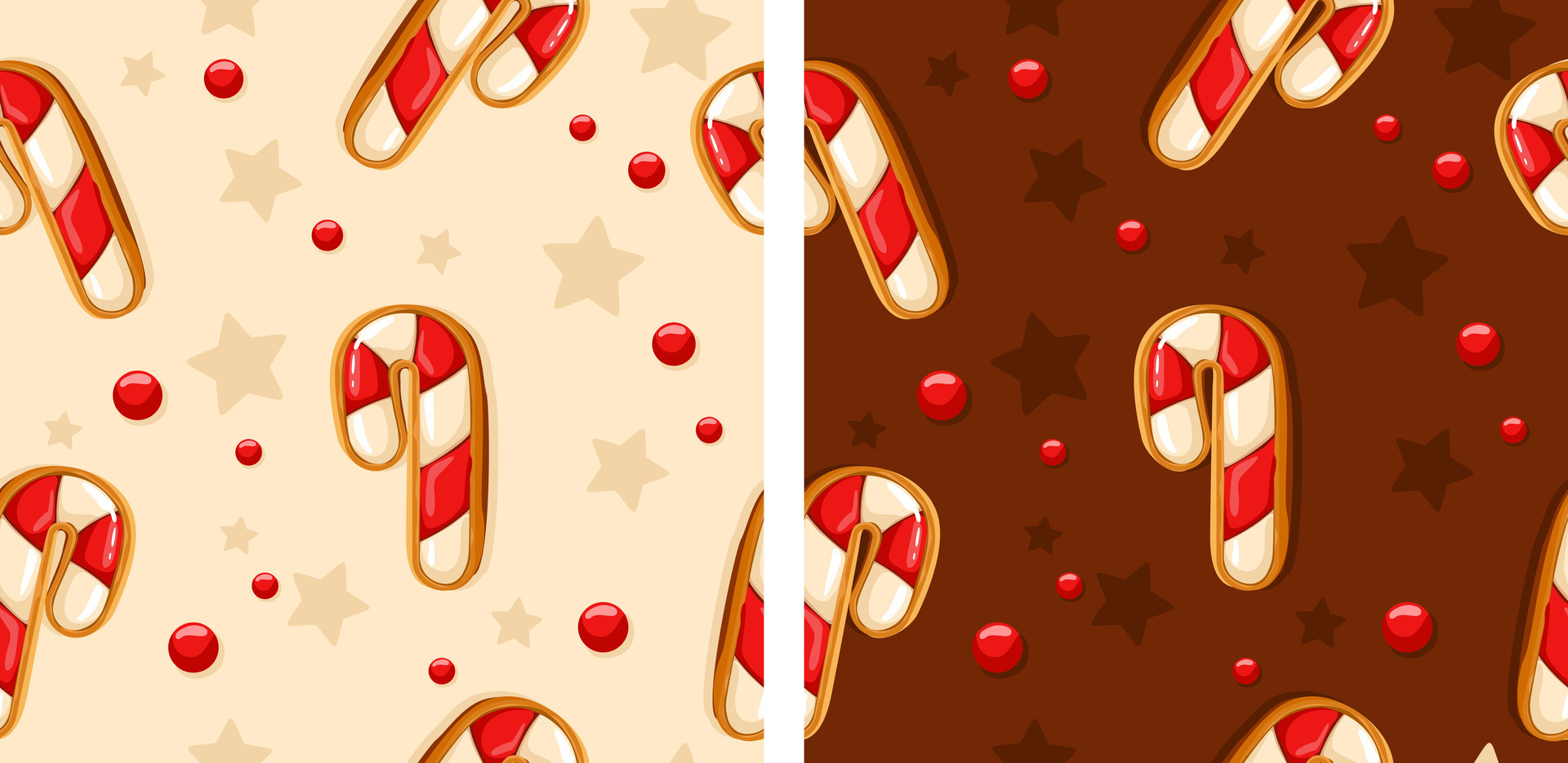 Gingerbread Pattern. Snowy background. gingerbread set. 30201404 Vector