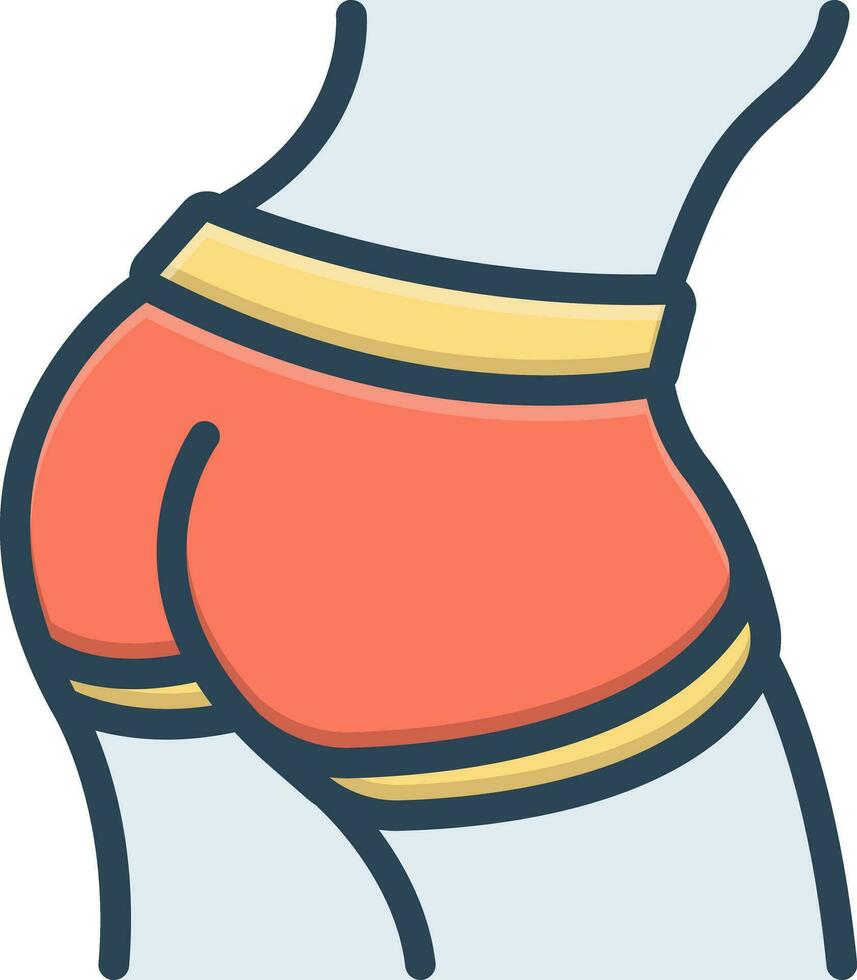 color icon for butts vector