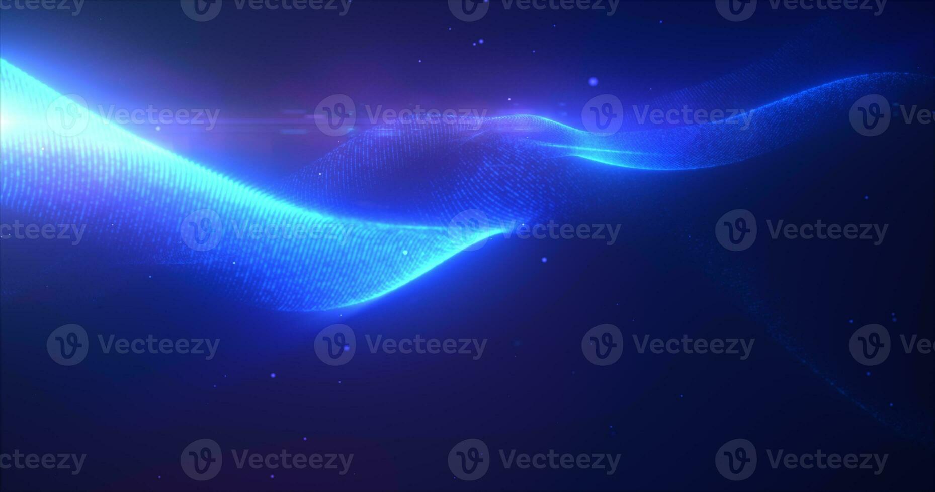 Blue glowing energy bright waves from small particles and lines abstract background photo