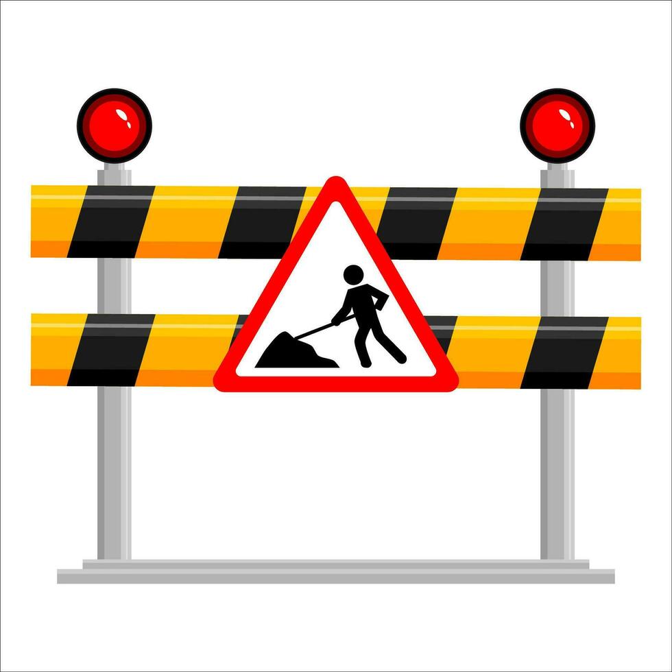 Road works sign. Vector design.