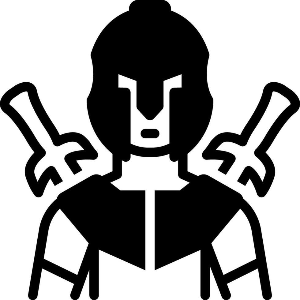 solid icon for warriors vector