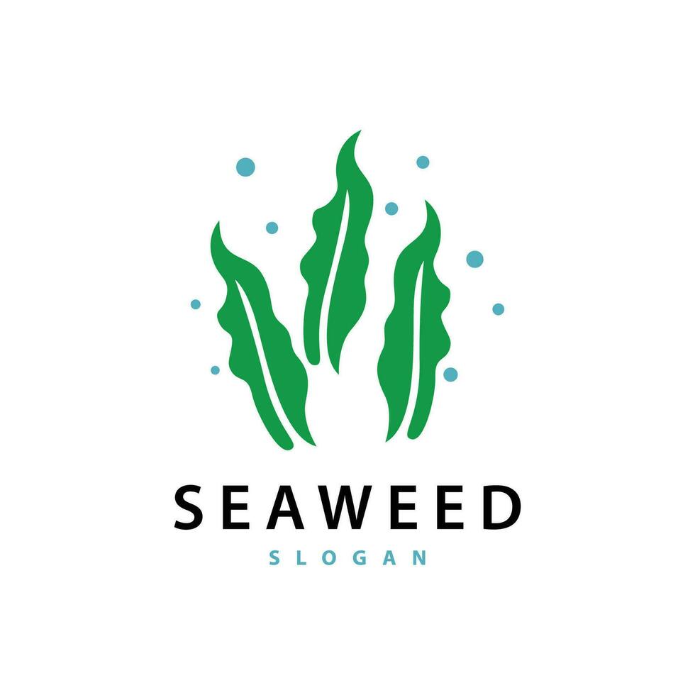 Seaweed Logo Simple Minimalist Design Illustration Template vector