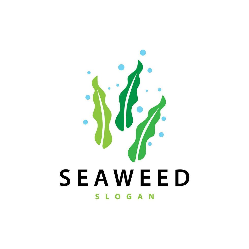 Seaweed Logo Simple Minimalist Design Illustration Template vector