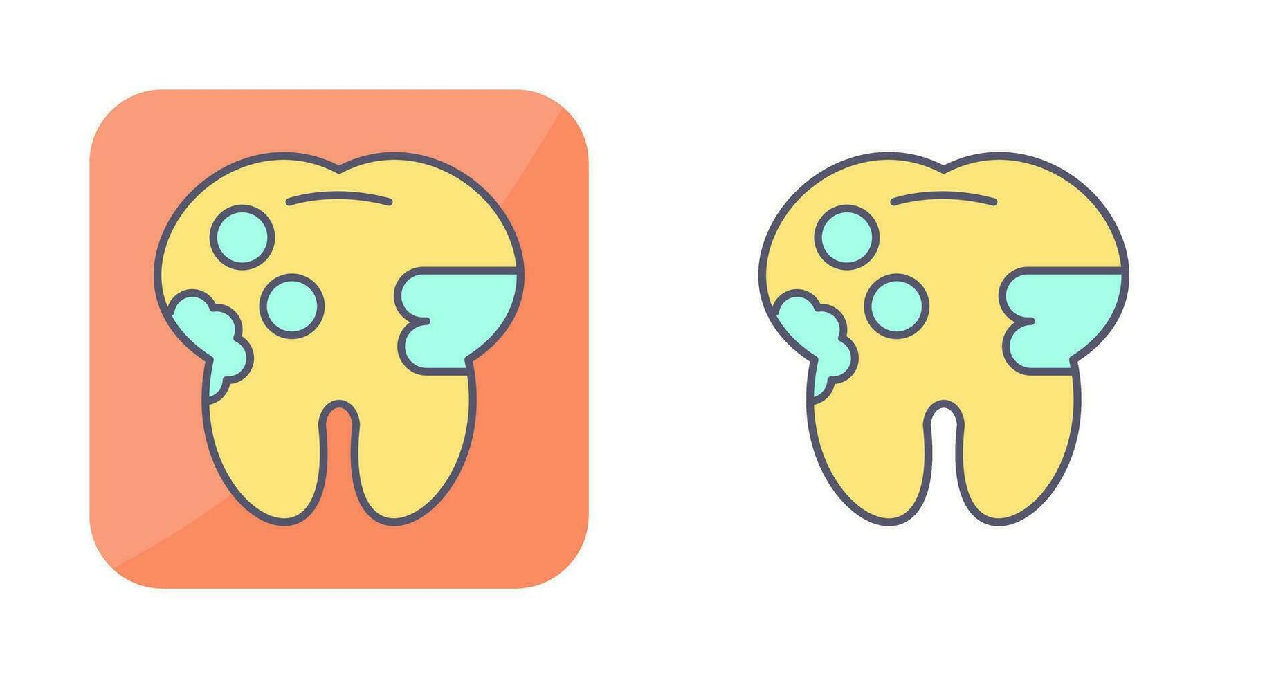 icono de vector de caries