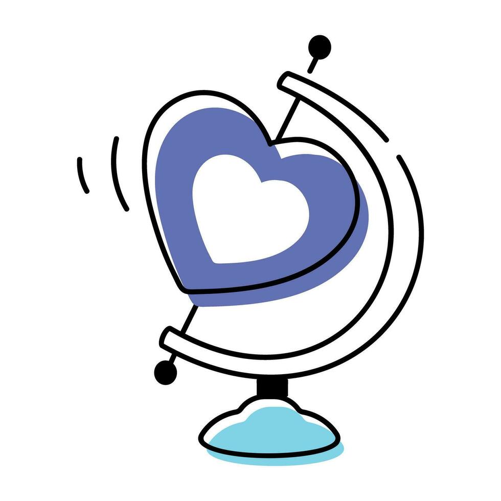 Doodle style icon depicting heart vector