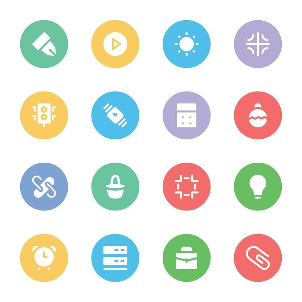 Set of Design Elements Flat Circular Icons vector