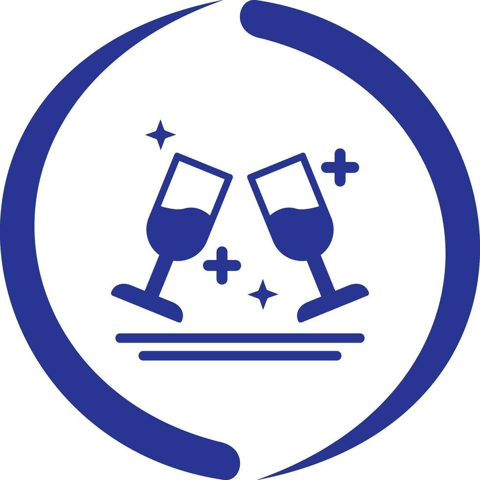 Two Glasses Romantic Vector Icon
