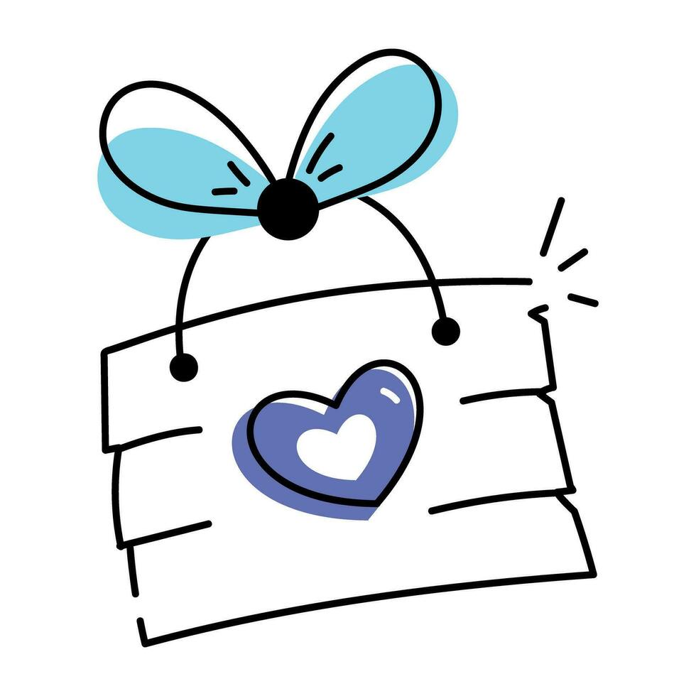Check out this doodle icon of a love board vector