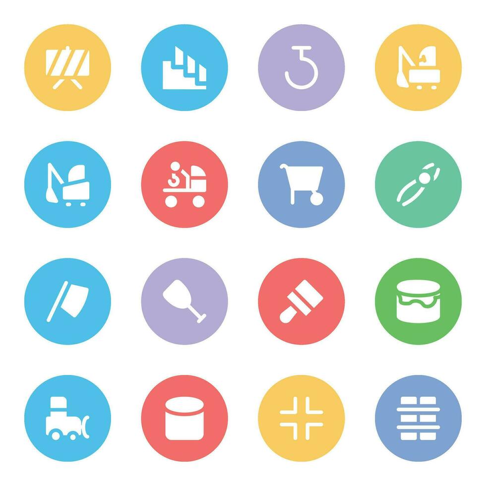 Set of Renovation Flat Icons vector