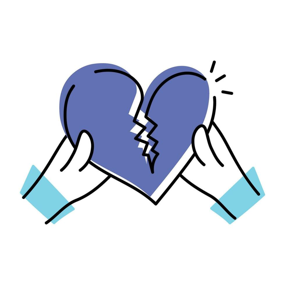 Doodle style icon depicting heart vector