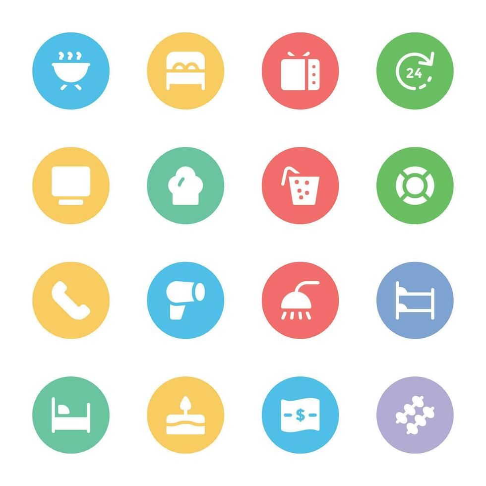 Collection of Modern Flat Circular Icons vector