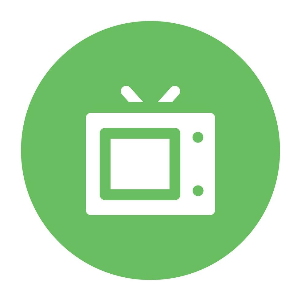 Broadcasting device, colored circular icon of TV vector