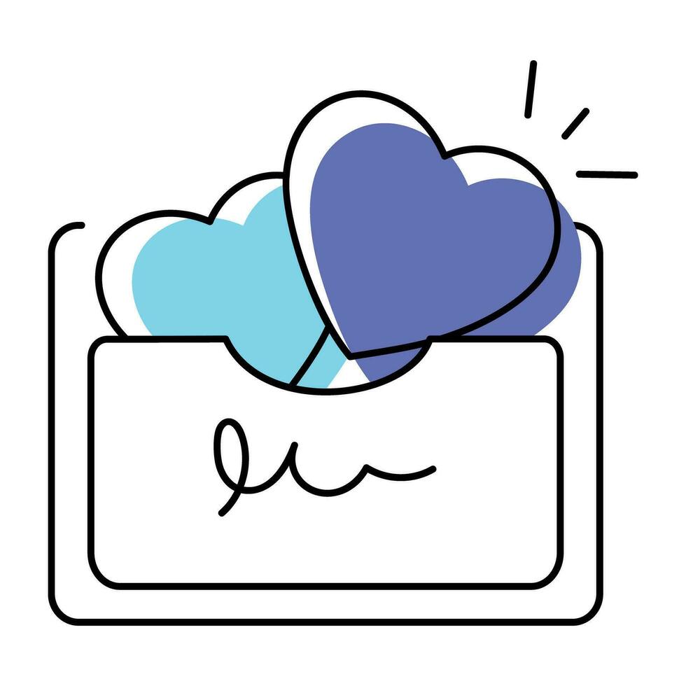 Doodle style icon depicting heart vector