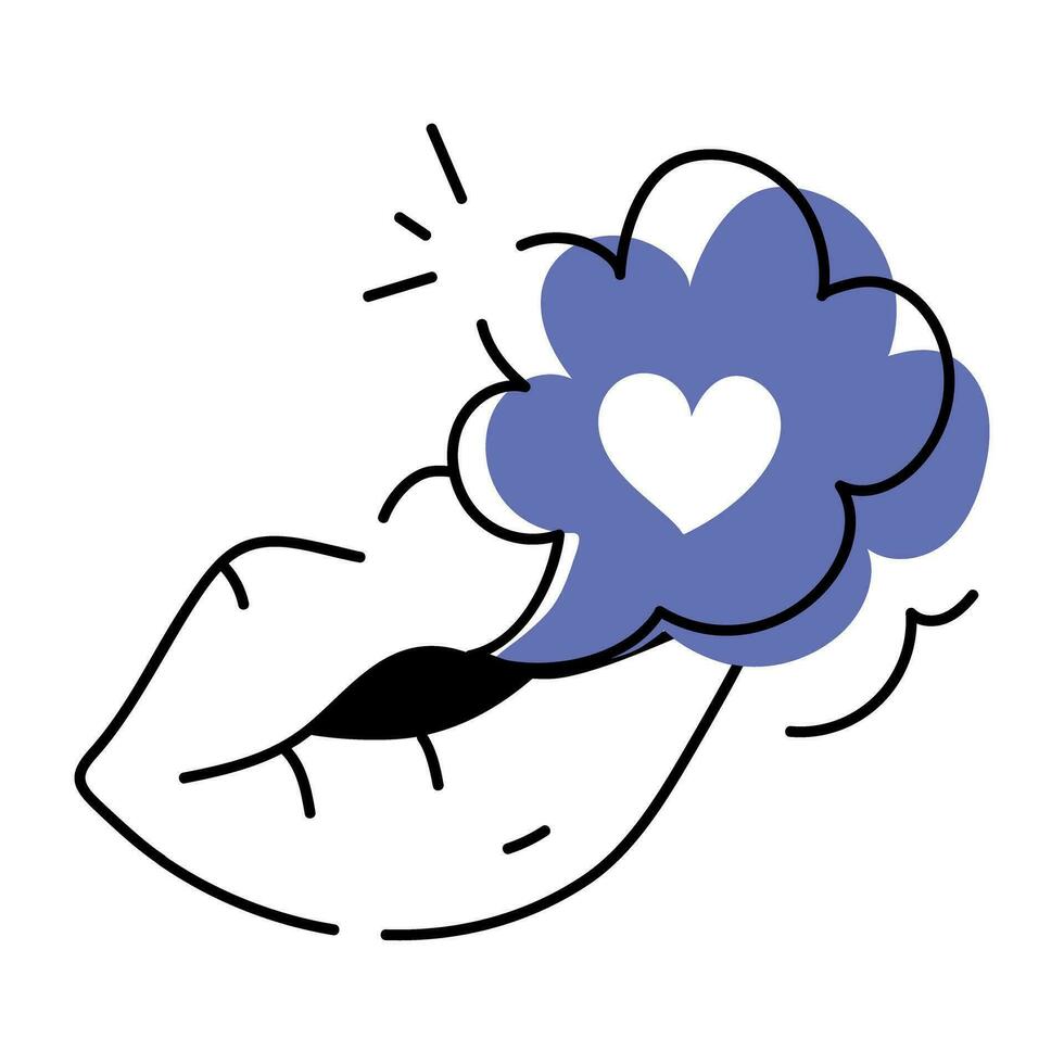 Love talk doodle style icon vector