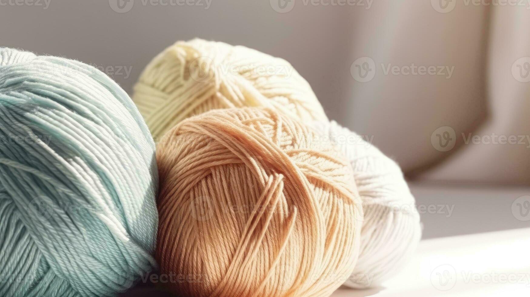 A bundle of yarn. Web banner with copy space. Generative AI photo