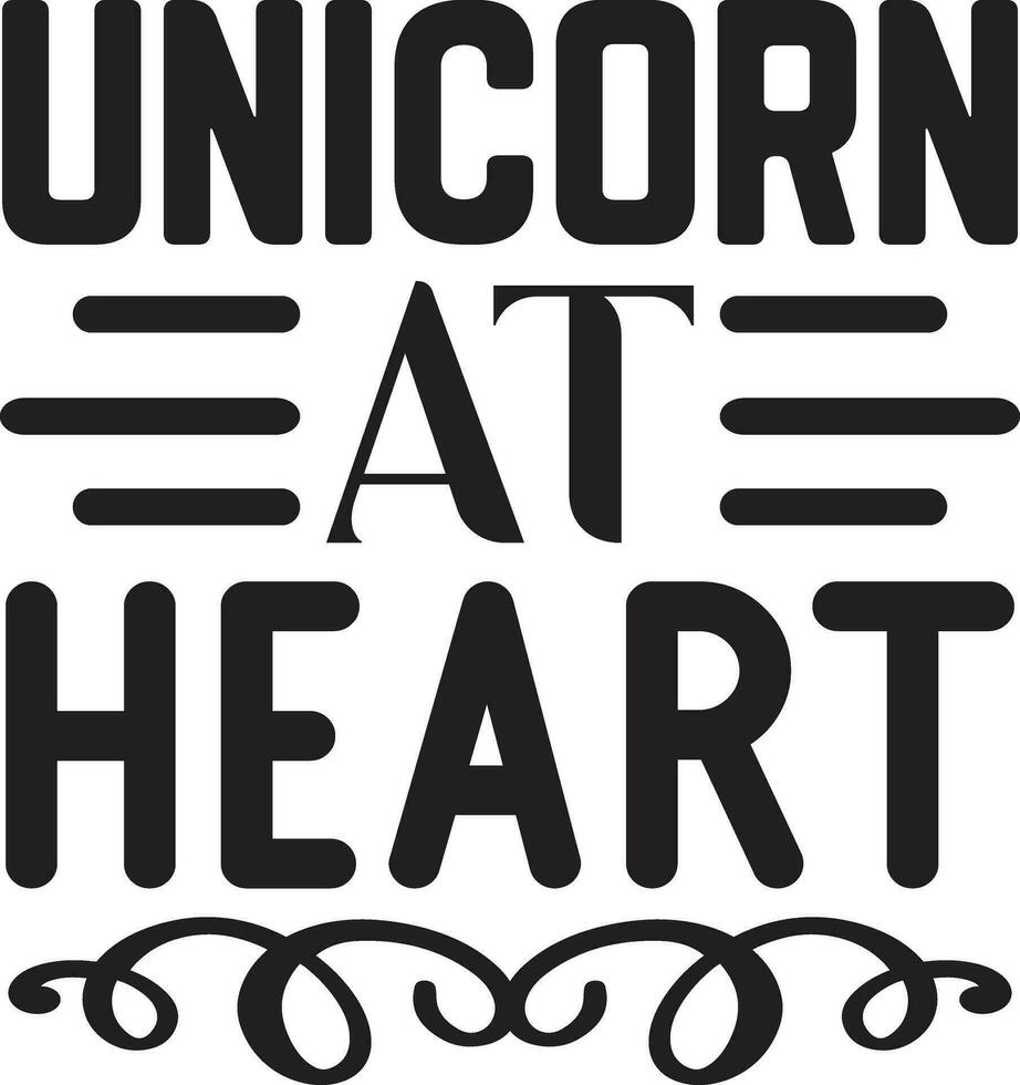 unicorn at heart vector