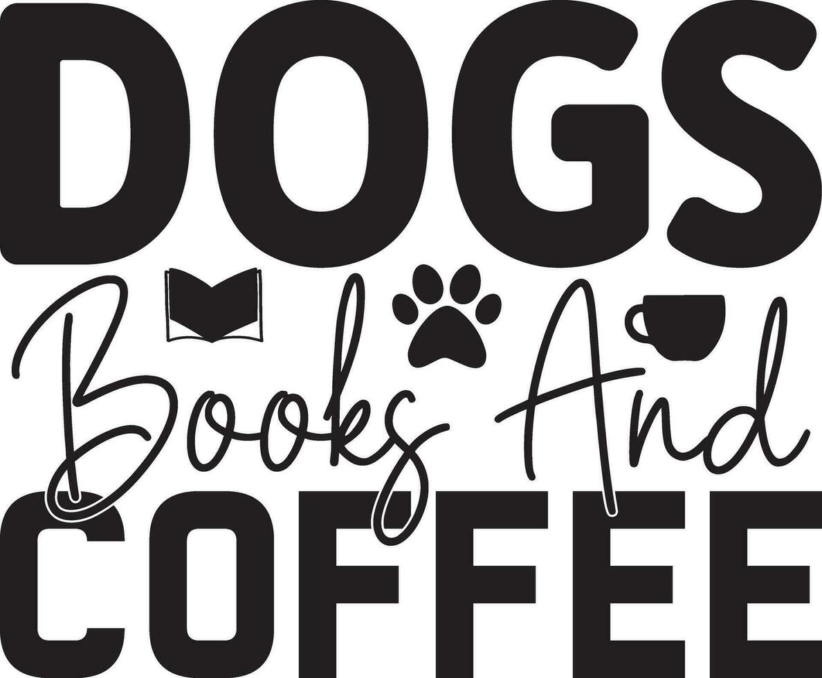 dogs books and coffee vector