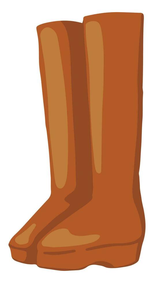 alto mujer botas, invierno zapatos. de colores dibujos animados garabatear de ropa. mano dibujado vector ilustración. soltero dibujo aislado en blanco. elemento para Navidad diseño, imprimir, pegatina, tarjeta, decoración.