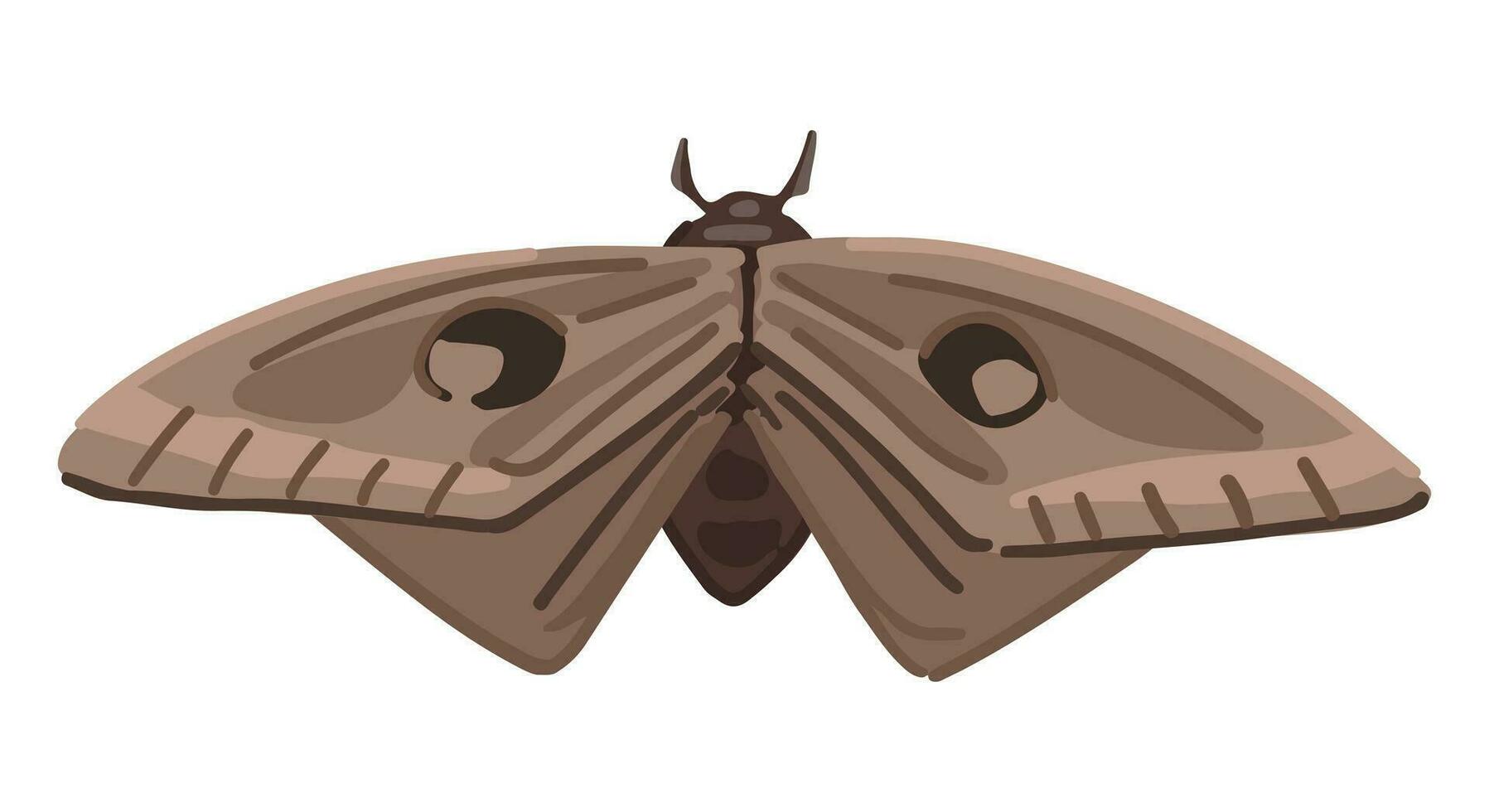 Flying moth, insect animal doodle. Vector illustration in cartoon style. Modern clipart isolated on white.
