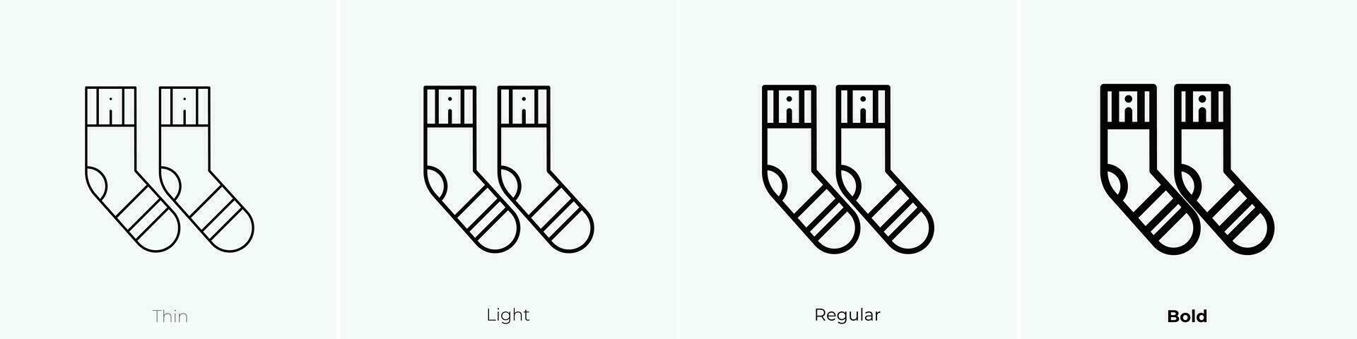 socks icon. Thin, Light, Regular And Bold style design isolated on white background vector