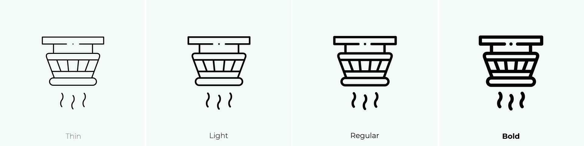 fumar detector icono. delgado, luz, regular y negrita estilo diseño aislado en blanco antecedentes vector