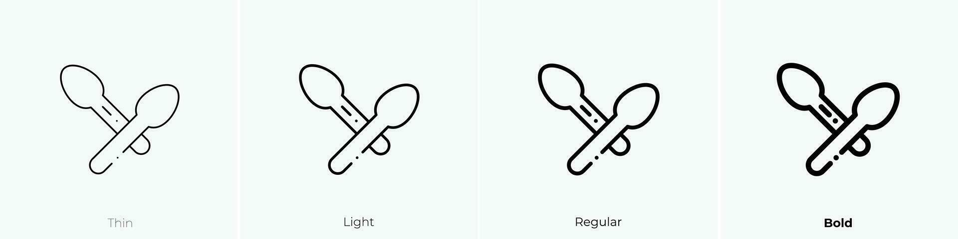 spoon icon. Thin, Light, Regular And Bold style design isolated on white background vector