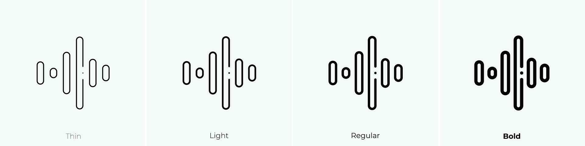 sound wave icon. Thin, Light, Regular And Bold style design isolated on white background vector